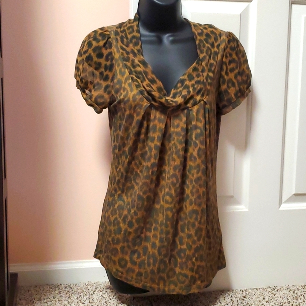 New York and Company Leopard Printed Top